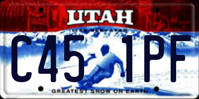 UT license plate C451PF