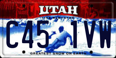 UT license plate C451VW