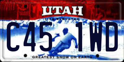 UT license plate C451WD
