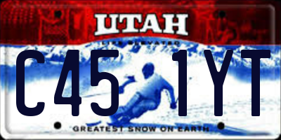 UT license plate C451YT