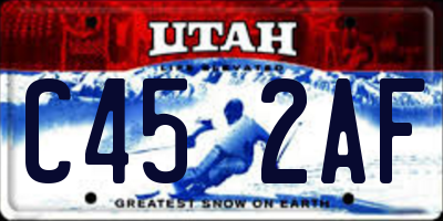 UT license plate C452AF