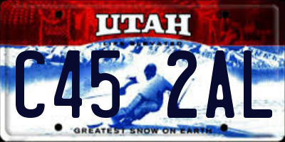 UT license plate C452AL
