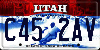 UT license plate C452AV