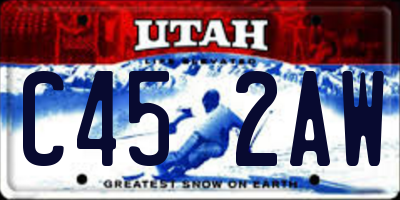UT license plate C452AW