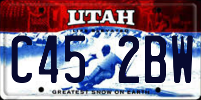 UT license plate C452BW