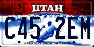 UT license plate C452EM