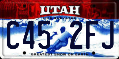 UT license plate C452FJ
