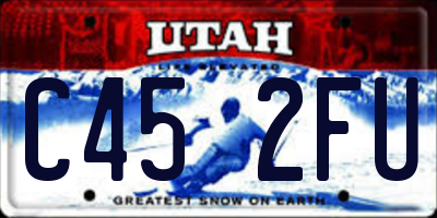 UT license plate C452FU