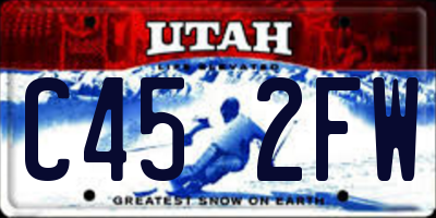 UT license plate C452FW