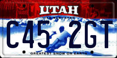 UT license plate C452GT