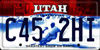 UT license plate C452HI
