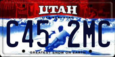 UT license plate C452MC