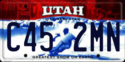 UT license plate C452MN