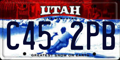 UT license plate C452PB