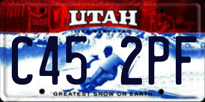 UT license plate C452PF