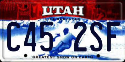 UT license plate C452SF