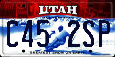 UT license plate C452SP
