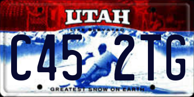 UT license plate C452TG