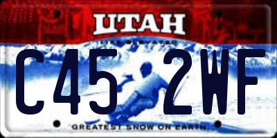 UT license plate C452WF