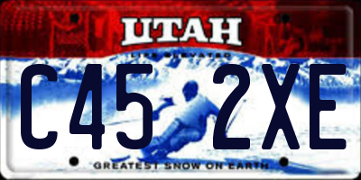 UT license plate C452XE
