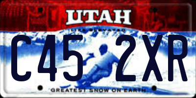 UT license plate C452XR