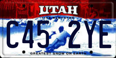 UT license plate C452YE
