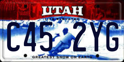 UT license plate C452YG