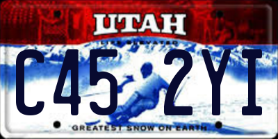 UT license plate C452YI