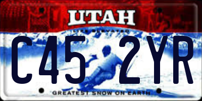 UT license plate C452YR