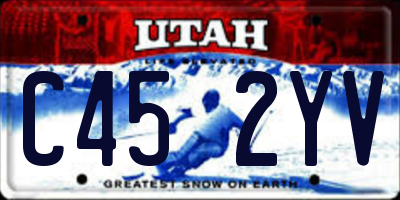 UT license plate C452YV