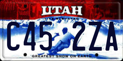 UT license plate C452ZA