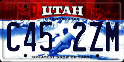 UT license plate C452ZM