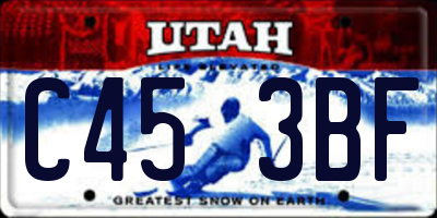 UT license plate C453BF