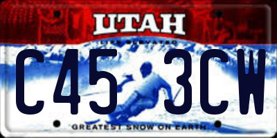 UT license plate C453CW