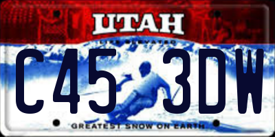 UT license plate C453DW