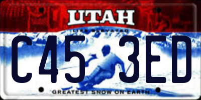 UT license plate C453ED