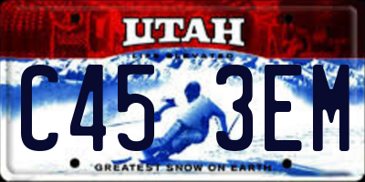 UT license plate C453EM
