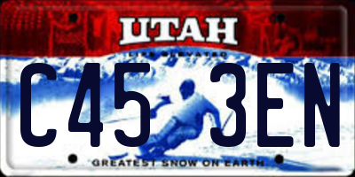 UT license plate C453EN