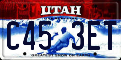 UT license plate C453ET