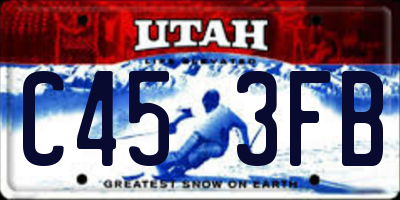 UT license plate C453FB