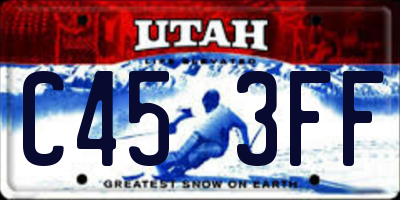 UT license plate C453FF