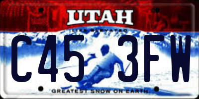 UT license plate C453FW