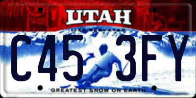 UT license plate C453FY