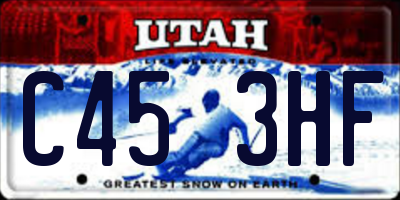 UT license plate C453HF