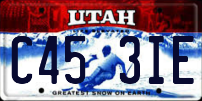 UT license plate C453IE