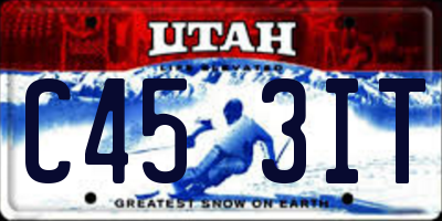 UT license plate C453IT