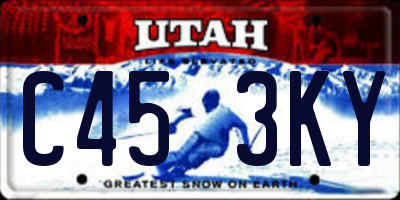 UT license plate C453KY