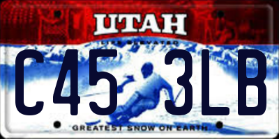 UT license plate C453LB