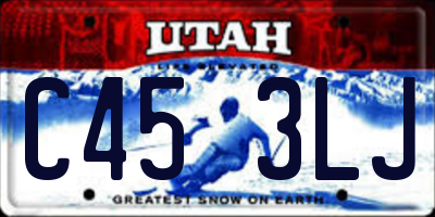 UT license plate C453LJ