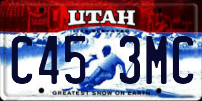 UT license plate C453MC